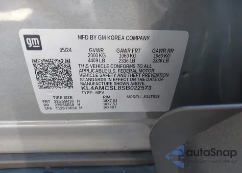 2025 Buick Encore Gx Preferred Awd z USA, uszkodzony, nr VIN KL4AMCSL8SB022573